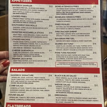 The Sandbox - Menu - Sports Bars Near Me - Kansas City, Missouri