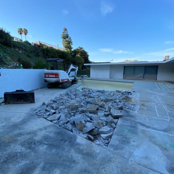 Demo Leaders - Day 1: starting demo on all concrete pads and pool - Demolition Services Near Me - Van Nuys, California Demo Leaders - Day 1: starting demo on all concrete pads and pool - Demolition Services Near Me - Van Nuys, California