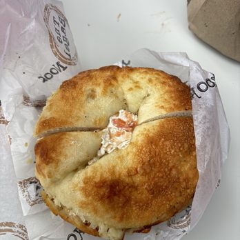 The Bagel Nook - Asiago bagel with Lox cream cheese - Breakfast & Brunch Near Me - Tampa, Florida