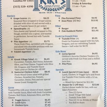 Kiki's Authentic Greek Food - Greek Near Me - Camillus, New York