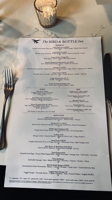 Menu photo 4 The Bird & Bottle Inn Garrison, NY