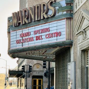 BB’s Gelateria  - Warnor's Theater marquee welcoming Gelateria del Centro to the block - Gelato Near Me - Fresno, California