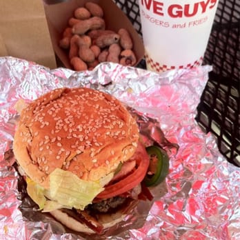 Five Guys - bacon burger no cheese, no mayo, no ketchup, everything else... - Burgers Near Me - Dublin, California