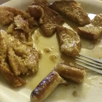 Country Stop - French toast almost gone bathed in syrup and butter,sausage links cooked perfect. - Breakfast & Brunch Near Me - Hennepin, Illinois Country Stop - French toast almost gone bathed in syrup and butter,sausage links cooked perfect. - Breakfast & Brunch Near Me - Hennepin, Illinois