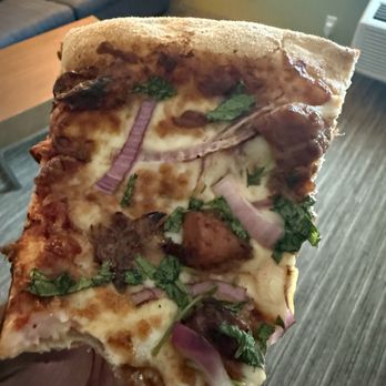 American Pie - Bbq habanero The Combo Pizza Slice enjoyed from the hotel room - Pizza Near Me - Camarillo, California