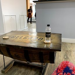 Belgard branded water! Espresso and scotch also offered. Belgard branded water! Espresso and scotch also offered.