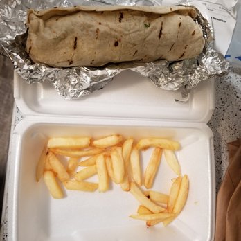 Gyro & Kebab House - falafel wrap with fries - Mediterranean Near Me - Needham, Massachusetts