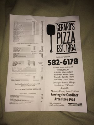 Menu photo 5 Gerard's Pizza Gardiner, ME