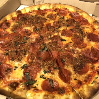 East Coast Pizzeria - Pizza: Sausage, pepperoni, basil - Pizza Near Me - Columbus, Ohio