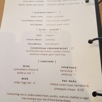 Stripsteak - The happy hour menu. - Steakhouses Near Me - Honolulu, Hawaii Stripsteak - The happy hour menu. - Steakhouses Near Me - Honolulu, Hawaii