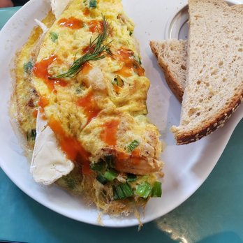 Two Chicks Cafe - Under the Sea Omelet - Breakfast & Brunch Near Me - New Orleans, Louisiana Two Chicks Cafe - Under the Sea Omelet - Breakfast & Brunch Near Me - New Orleans, Louisiana