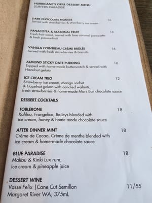Menu photo 1 Hurricane's Grill Surfers Paradise, QLD Menu photo 1 Hurricane's Grill Surfers Paradise, QLD