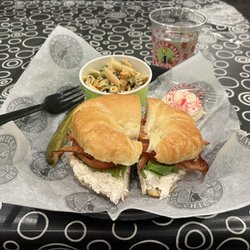 Chicken Salad Chick - Chicken Salad BLT Sandwich With pasta salad side