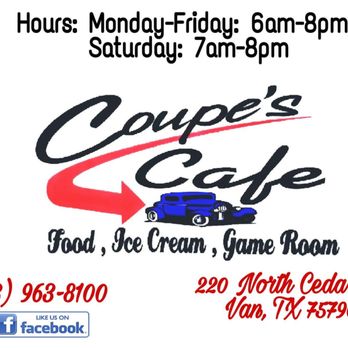 Coupes Cafe and Game Room - Coupes cafe - American Near Me - Van, Texas Coupes Cafe and Game Room - Coupes cafe - American Near Me - Van, Texas