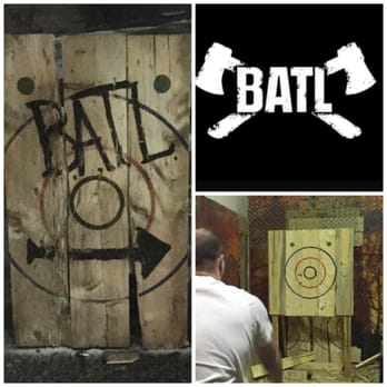 BATL Axe Throwing - a man throwing a dart at a target - Axe Throwing Near Me - Toronto, Ontario