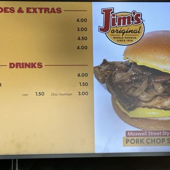 Jim’s Original - Breakfast menu board #2 - Hot Dogs Near Me - Orange, California