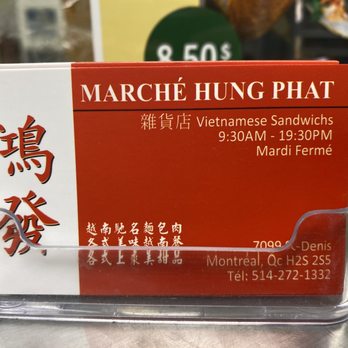 Marché Hung Phat - a business card in a clear holder - Grocery Near Me - Montreal, Quebec