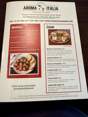 Menu photo 5 Aroma Italia Honolulu, HI