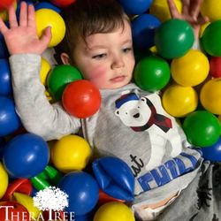TheraTree Pediatric Therapy - The ball pit provides not just positive emotion but it also works on body awareness, body in space, planning of how to move body in the ball