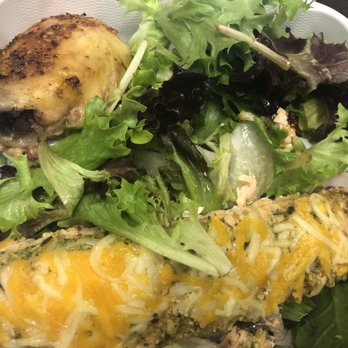 Max & Lucy's - Roast Chicken and Pesto Salmon with Salad - New American Near Me - Honolulu, Hawaii Max & Lucy's - Roast Chicken and Pesto Salmon with Salad - New American Near Me - Honolulu, Hawaii