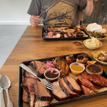Ray Ray’s Hog Pit - 2 orders of the Meat Sweats, collard greens, coleslaw, baked beans and German potato salad. So awesome - Barbeque Near Me - Granville, Ohio Ray Ray’s Hog Pit - 2 orders of the Meat Sweats, collard greens, coleslaw, baked beans and German potato salad. So awesome - Barbeque Near Me - Granville, Ohio