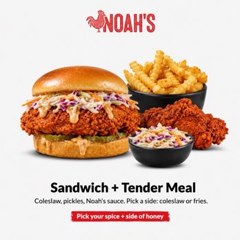 Noah’s Hot Chicken - Sandwich + Tender Meal - Chicken Wings Near Me - Lockport, Louisiana Noah’s Hot Chicken - Sandwich + Tender Meal - Chicken Wings Near Me - Lockport, Louisiana