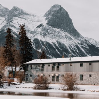 Lamphouse By Basecamp - Exterior winter, located next to a board walk - Hotels Near Me - Canmore, Alberta Lamphouse By Basecamp - Exterior winter, located next to a board walk - Hotels Near Me - Canmore, Alberta