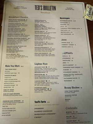Menu photo 1 Ted's Bulletin 14th Washington, DC, DC Menu photo 1 Ted's Bulletin 14th Washington, DC, DC