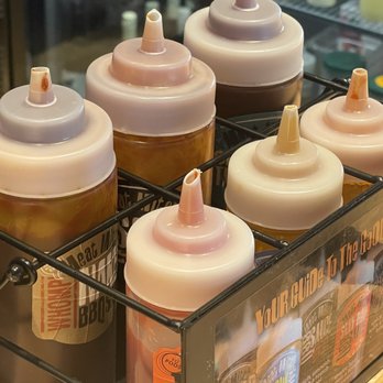 Meat Mitch Barbecue - All the sauces! Can't go wrong with any choice you make. - Barbeque Near Me - Leawood, Kansas
