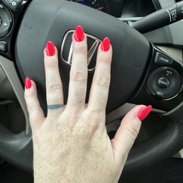 Pink almond shaped nails Pink almond shaped nails