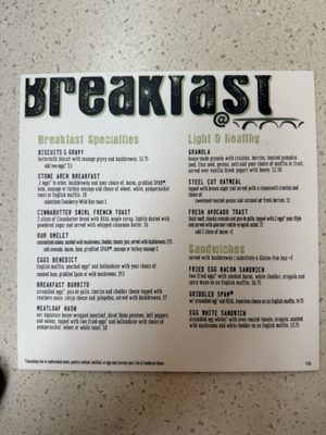 Menu photo 1 Stone Arch St Paul, MN