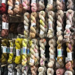 Hedgehog Fibres yarn IN STOCK!!!!  I need a wall of yarn like this one.