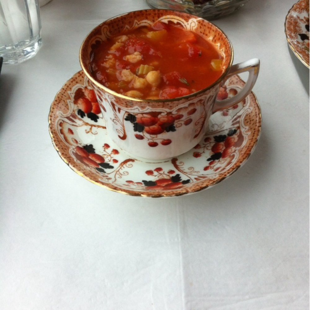 Dainty cup of soup... Dainty cup of soup...