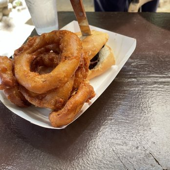 Cold Spring Tavern - Tri tip w/huge onion rings - American Near Me - Santa Barbara, California