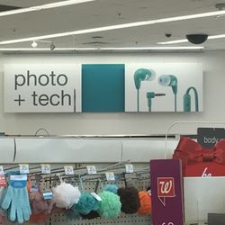 Photo and tech on the right as you enter