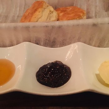 Cut 432 - Biscuits with honey, fig jam, and butter - Steakhouses Near Me - Delray Beach, Florida Cut 432 - Biscuits with honey, fig jam, and butter - Steakhouses Near Me - Delray Beach, Florida