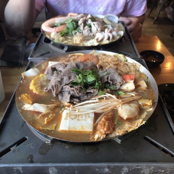 Boiling Point - Angus beef in front, Thai curry in back - Taiwanese Near Me - Pasadena, California