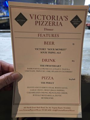 Menu photo 8 Victorias Pizzeria Virginia Beach, VA