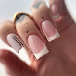Phoebe’s Nail Studio - Dual form Extensions + French Manicure + stamping art
