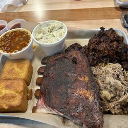 Starbecks Smokehouse - The two meat and 1/3 rd rack of ribs combo