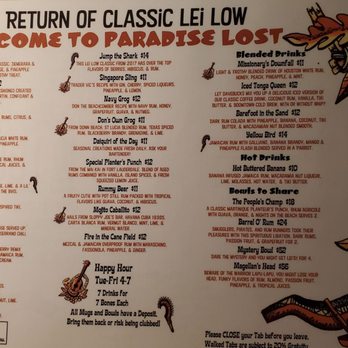 Lei Low - Updated menu - Cocktail Bars Near Me - Houston, Texas Lei Low - Updated menu - Cocktail Bars Near Me - Houston, Texas