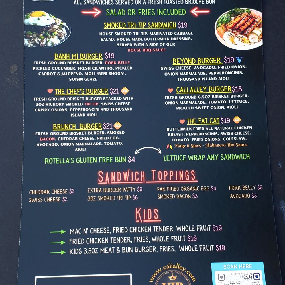 Cali Alley - Menu - Comfort Food Near Me - Berkeley, California