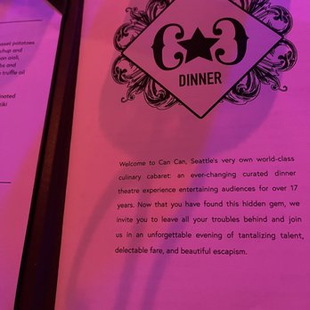 Can Can Culinary Cabaret - Description of the show - French Near Me - Seattle, Washington