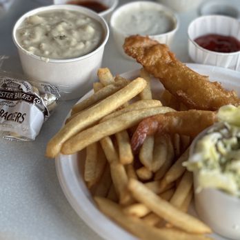 Harbor Fish & Chips - Where can you get this for $22 dollars a plate 1 fish 2 shrimps and fries and coleslaw and soup for $22 along with a Sunset!! - Fish & Chips Near Me - Oceanside, California Harbor Fish & Chips - Where can you get this for $22 dollars a plate 1 fish 2 shrimps and fries and coleslaw and soup for $22 along with a Sunset!! - Fish & Chips Near Me - Oceanside, California