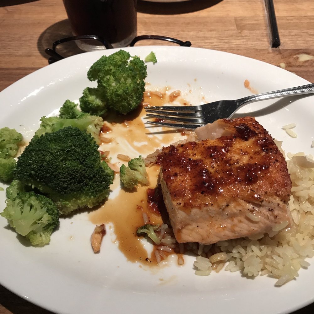 Cheddar's Scratch Kitchen - Grilled salmon - half eaten - American Near Me - Daytona Beach, Florida