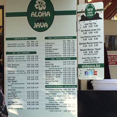 Menu photo 5 Aloha Java Fullerton, CA