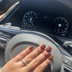 Nail Salon - Brown acrylic. The acrylic itself is brown. Not painted