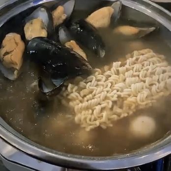 Shabuya - Miso Broth with some ramen & mussels - Hot Pot Near Me - Concord, California Shabuya - Miso Broth with some ramen & mussels - Hot Pot Near Me - Concord, California
