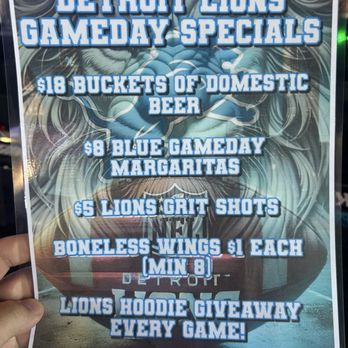 Sidecar Slider Bar - Lions specials - Burgers Near Me - Chesterfield, Michigan