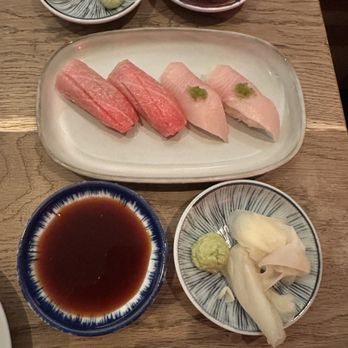 DOMODOMO - New York - Fatty tuna nigiri & yellowtail with lime pepper - Japanese Near Me - New York, New York DOMODOMO - New York - Fatty tuna nigiri & yellowtail with lime pepper - Japanese Near Me - New York, New York